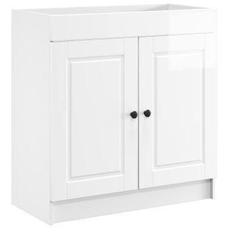 vidaXL Cabinet Debajo Del Fregadero Blanco Brillante 56 X 37,5 X 81 Cm Vidaxl