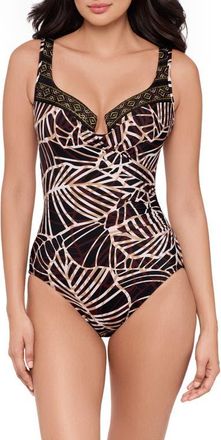 Miraclesuit Lets Be Fronds Escape One Piece Swimsuit in Black/multi at Nordstrom, Size 14