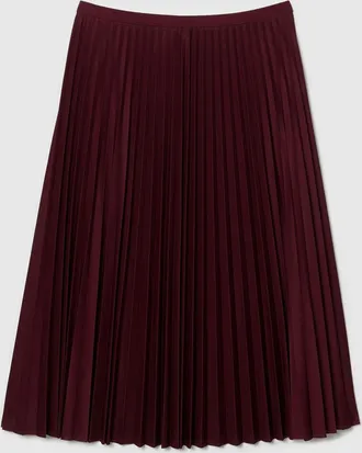 Lacoste damesrok met elastische taille en plooien in rood