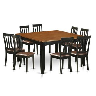 East West Furniture 9 Pc Dining room set-Dining Table and 8 Wood Dining Chairs
