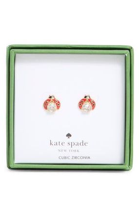 Kate Spade New York ladybug stud earrings in Clear /Gold at Nordstrom Rack