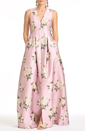 Sachin & Babi Brooklynne Floral Sleeveless Gown in Rose Quartz Tea at Nordstrom, Size 14