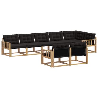 vidaXL Conjunto De Sof&aacute;s De Exterior Con Coj&iacute;n 8 Pcs Blanco Y Negro Vidaxl