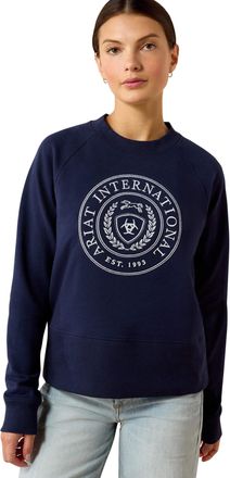 Ariat Womens Martine Sweatshirt Long Sleeve in Navyt, Size X-Large, by Ariat