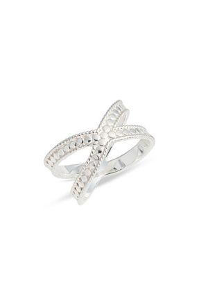 Anna Beck Classic Crossover Ring in Silver at Nordstrom, Size 9