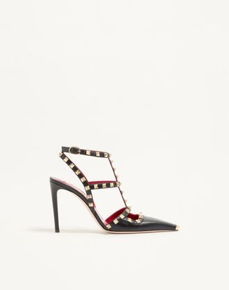 Valentino Garavani D&eacute;collet&eacute; Rockstud In Capretto 100mm Donna NERO 35.5