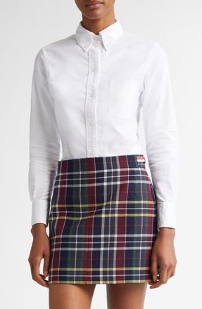 Thom Browne Mens Classic Fit Cotton Button-Down Shirt in White at Nordstrom, Size 10 Us