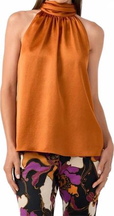 Trina Turk Zana Halter Top In Amber
