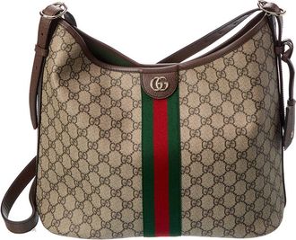 Gucci Ophidia Large Gg Supreme Canvas & Leather Shoulder Bag