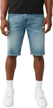 True Religion Ricky Flap Denim Shorts in Albarn Medium Wash at Nordstrom, Size 30