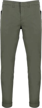 Fay Pantaloni in cotone con risvolto - Verde