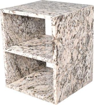 Jonathan Y Designs Sloane 20 Modern Natural Marble Handmade Rectangular 2-Shelf End Table in Beige/dark Taupe at Nordstrom