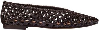 Margaux Eyewear The Woven Paz Flat in Espresso Leather at Nordstrom, Size 37.5