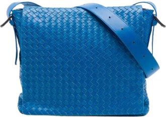 Bottega Veneta Borsa a tracolla in nappa intrecciata Pre-owned - - Pre-owned - Donna - Blu - ONE SIZE