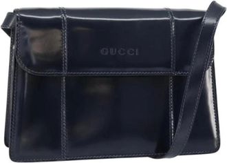 Gucci Pre-owned Shoulder Bags, female, Blue, Size: ONE SIZE Pre-owned Leather Shoulder Bag
