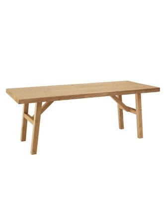 Deco Wood Mesa de centro de madera maciza acabado tono medio de 120x50cm