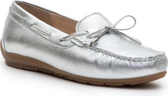 Ara Amarillo Leather Driving Shoe in Silver at Nordstrom, Size 11