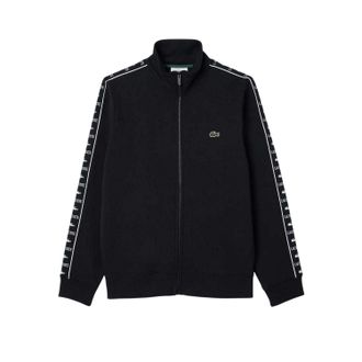 Lacoste Heren Gestreepte Volledige Rits Sweatshirt (Zwart)