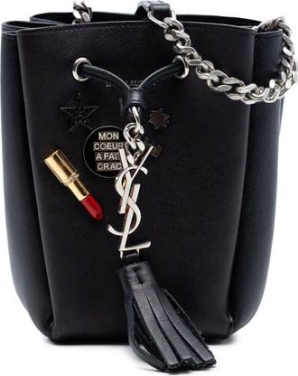 Saint Laurent Pre-owned Saint Laurent Mini Leather Monogram Embellished Bourse Bucket Bag Ladies 9FGXQJJ4YGPD3O95