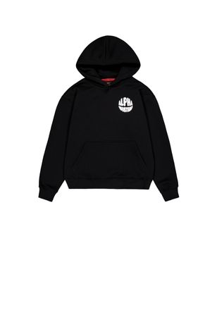 Alpha Industries Hoodie ALPHA INDUSTRIES Logo Hoodie Backprint W, Damen, Gr. XS, schwarz, Obermaterial: 80% Baumwolle, 20% Polyester, loose fit, Sweatshirts Hoodie