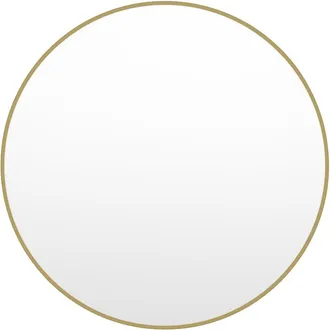 Vente-Unique Gran espejo redondo de pared de metal - D. 150 cm - Dorado - RONDIA