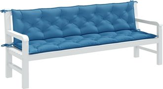 vidaXL Vidaxl - Cojines Para Banco Jard&iacute;n 2 Uds Tela Azul Melange 200x50x7 Cm