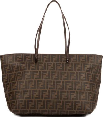 Fendi Borsa tote con motivo FF - Marrone