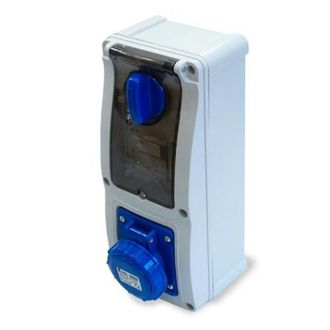 Rosi Collection Rosi - Presa Interbloccata Verticale Con Portafusibili 32a 2p+t Blu Ip67 16.3232b6