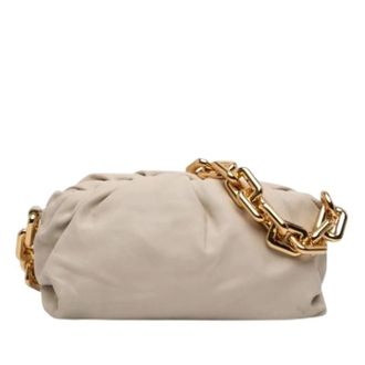 Bottega Veneta Pre-owned Chain Pouch - Dames - Pre-owned - Beige - Maat: ONE Size Leer