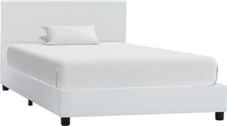 vidaXL Estructura De Cama Sin Colch&oacute;n Cuero Sint&eacute;tico Blanco 90x200 Cm Vidaxl