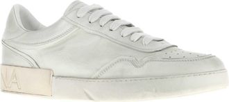 Dolce & Gabbana Mens Chalk Leather Sneakers White