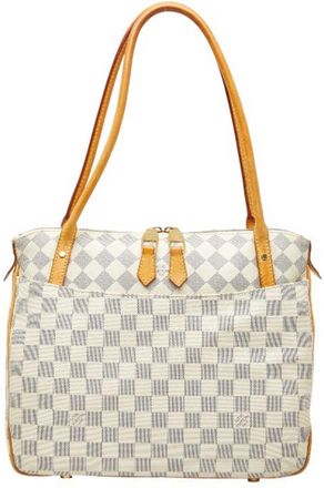 Louis Vuitton White Pvc Leather Shoulder Bag Tote Bag (Pre-Owned)