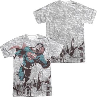 Gildan Superman War Zone (Front/Back Print) Short Sleeve Adult 100% Poly Crew Tee / T-Shirt