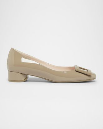 Roger Vivier Roundy Patent Buckle Ballerina Pumps
