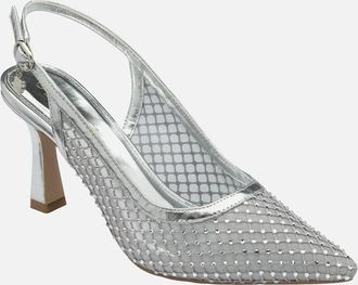 Lotus Womens Phoenix Womens Slingback Court Shoes - Silver Synth - Size: 5