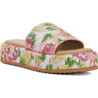 Dune London Lanie Platform Slide Sandal in White/Floral at Nordstrom Rack, Size 10Us / 40Eu
