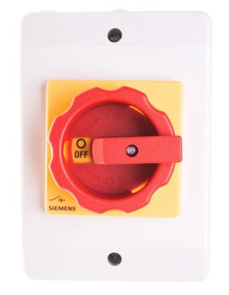 SIEMENS Interruptor Principal/de Emergencia En Carcasa 3p 32a 11.5kw Ac23a 400v Perilla Amarillo-roja 3ld2264-0tb53