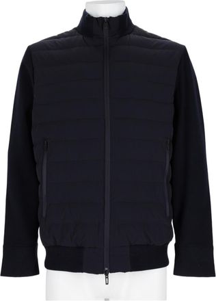 Emporio Armani Quilted Blue Sports Jacket With Ribbed Cuffs