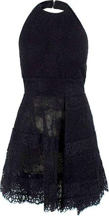 Elie Saab Black Lace Halterneck Mini Dress Size S