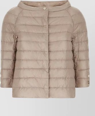Herno nylon down jacket three quarter sleeves quilted