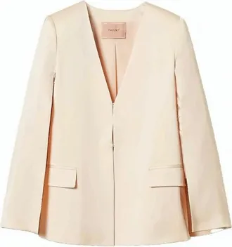 Twin-Set Satin Cape Hidden Hook Jacket