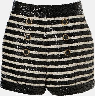 Balmain Sequined striped shorts