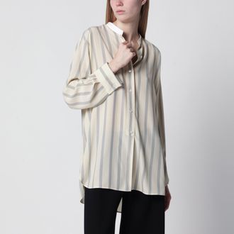 The Row Falco striped silk shirt