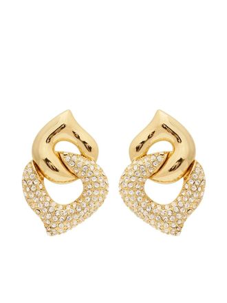 Kenneth Jay Lane crystal-embellished earrings - women - glass/Rhinestone/Gold Plated - One Size