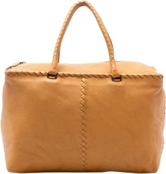 Bottega Veneta Pre-owned Weekend Bags, female, Brown, Size: ONE SIZE Pre-owned Vintage Leather Tote