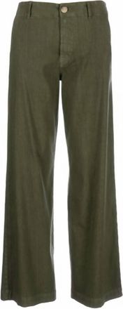 Kut from the Kloth Womens Meg Linen Wide Leg Pants In Forest
