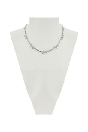 Self Portrait Crystal Bow Necklace