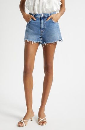 Ramy Brook Bria Studded Denim Cutoff Shorts in Faded Blue Wash at Nordstrom, Size 28