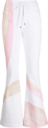 Madison.Maison x Designing Hollywood Hand-painted cotton track trousers - women - Cotton/Spandex/Elastane - S - White