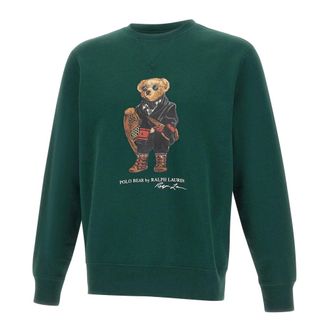 Polo Ralph Lauren Sweatshirts, male, Green, Size: 2XL Holiday Bear Fleece Sweatshirt